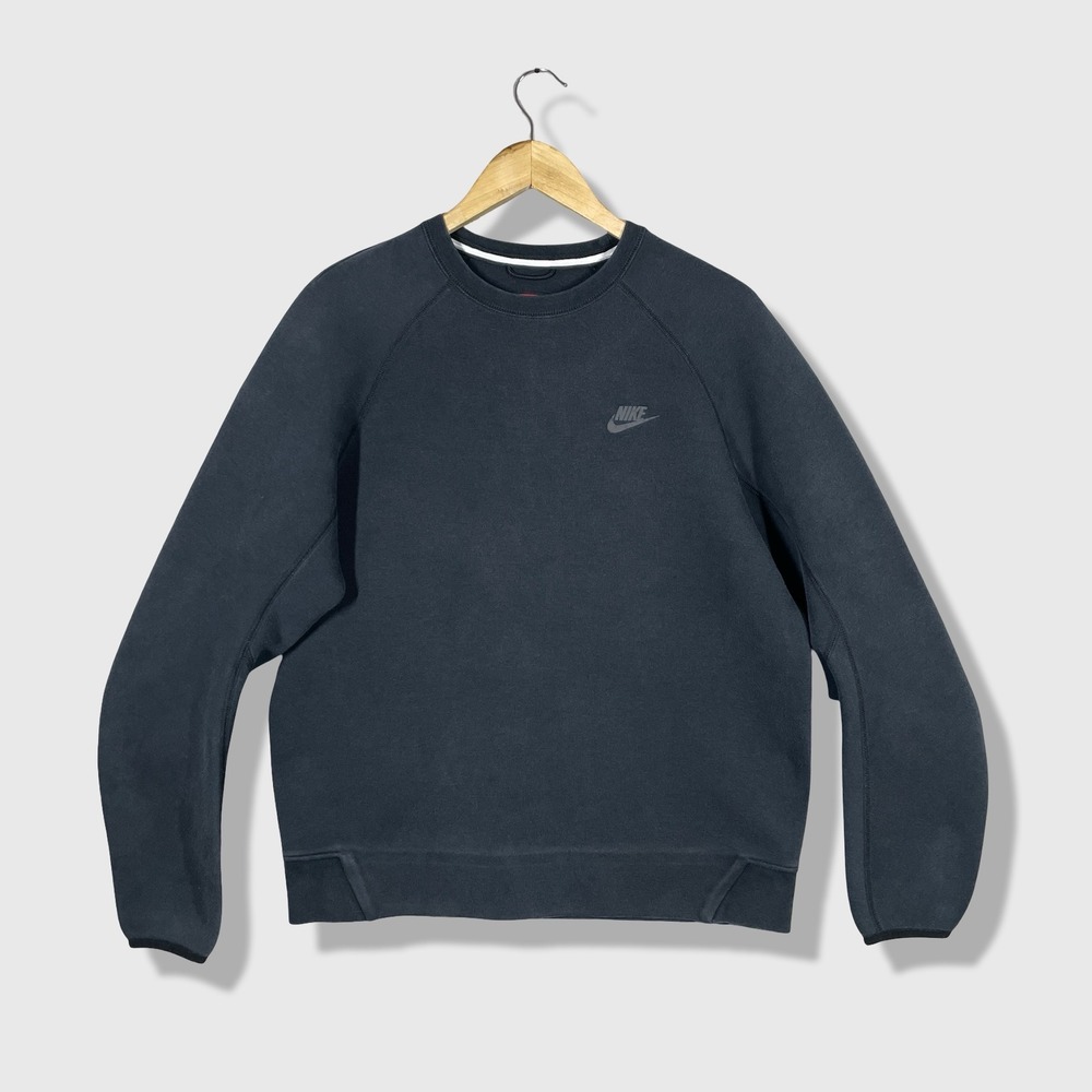 Nike Crewneck Sweatshirt Mens Medium Black Tech Fleece Sporty Casual